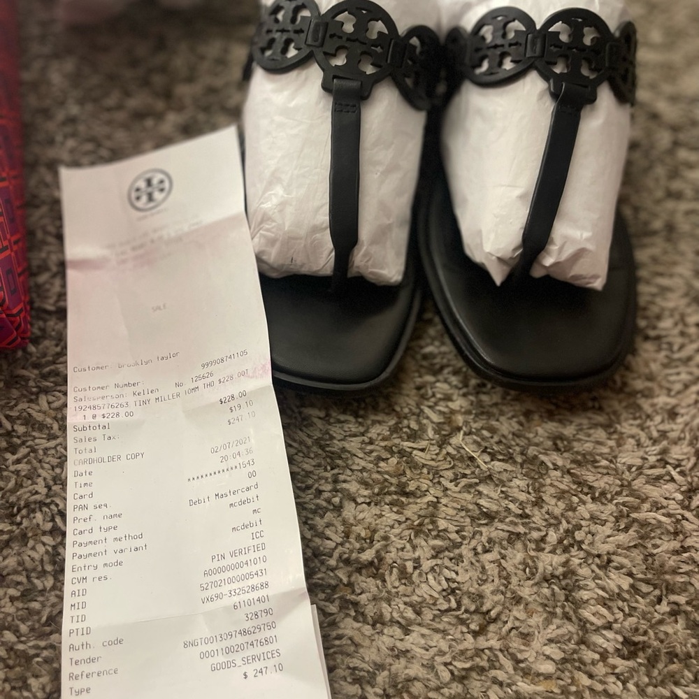 Tory Burch Tiny Miller Leather Thong Sandals - 8.5
